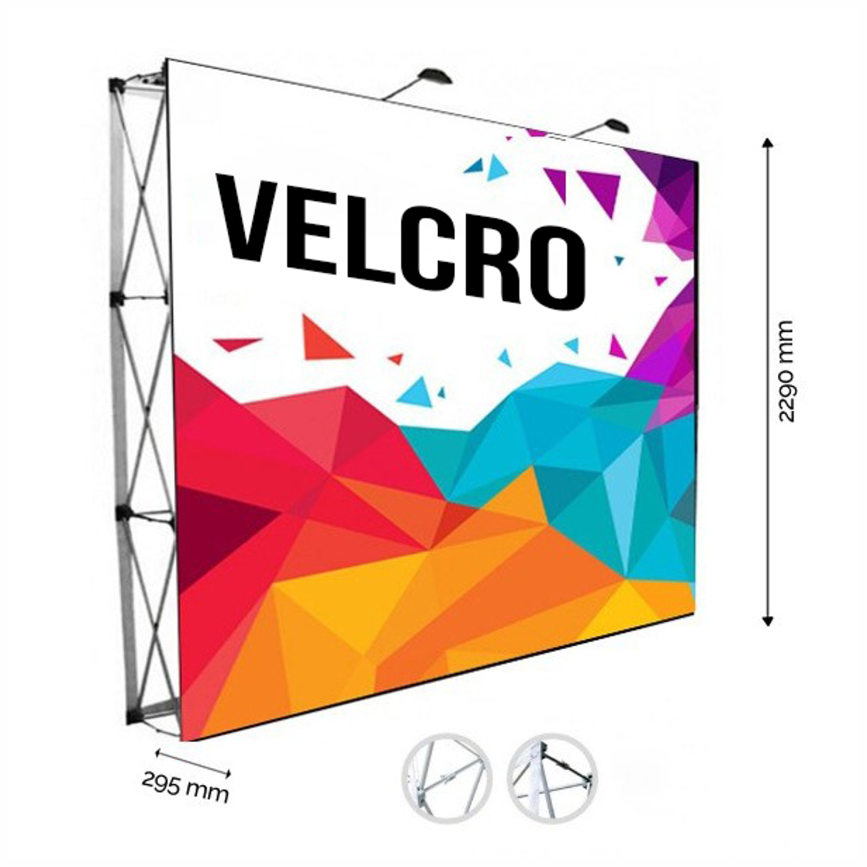 Display Recto Velcro + Banner. Modelo 3x3 (2.28m ancho x 2.29m alto)