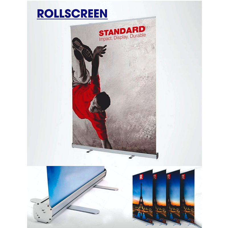Rollscreen + banner. Medidas 2.0x1.0m